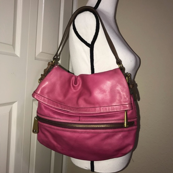 Fossil Handbags - Large pink leather fossil purse